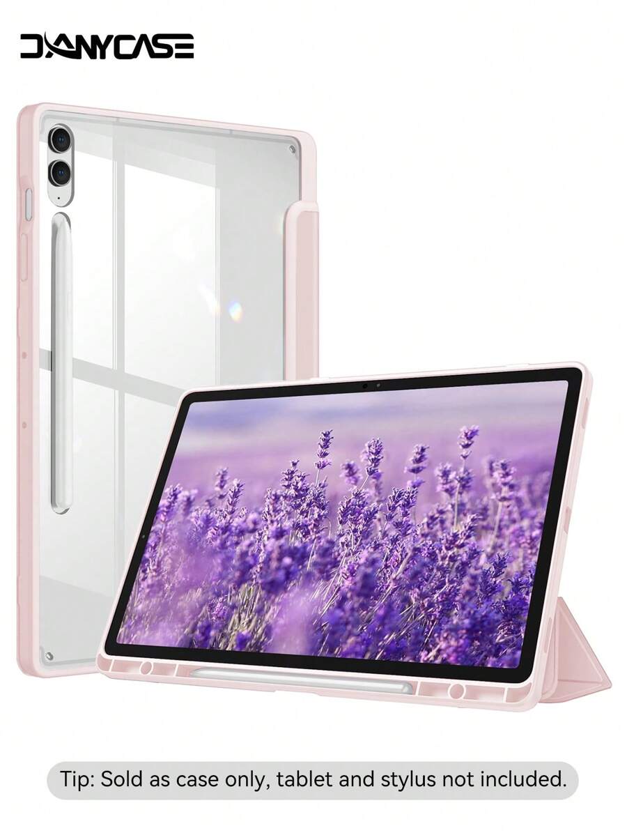 DANYCASE 平板电脑保护套，兼容三星 Galaxy Tab A11 A11+ S11 S9+ S9FE+ S9 S9FE S6 Lite 10.4 S7 S8 S7Plus S8 Plus S7 FE 12.4，带笔槽 - 粉色 - 查看 1