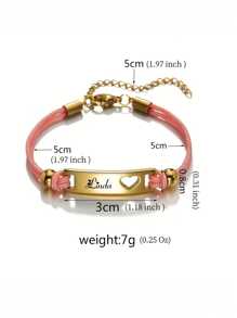 定制蝴蝶爱心月亮装饰纯色可调节绳子，DIY个性镂空字母手饰品，定制生日礼物情人节