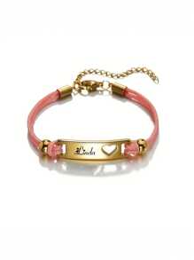 定制蝴蝶爱心月亮装饰纯色可调节绳子，DIY个性镂空字母手饰品，定制生日礼物情人节