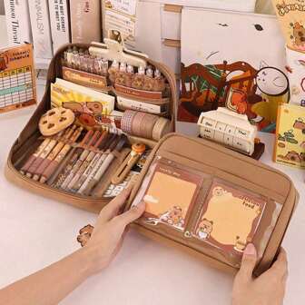 1pc Back To School Jumbo Capacity Stationery Box, 12-Layer High-End Pencil Case With Zipper For Students, Large Storage Pouch Back To School, Back To School, School Supplies, Pencil Pouch, School Bag