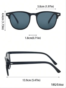 6pcs Square Eyeglasses For Men, Fashionable Outdoor Street Style Beach Accessories Glasses Shades For Summer Beach Vacation,Outdoor,Travel
