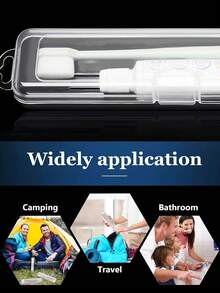 1pc Clear Portable Toothbrush Storage Box With Buckle Design,Flip-Top Cosmetic BrushOrganizer,Eyebrow Pencil Storage,Container Portable Makeup Brush Box,Outdoor Travel Toothpaste Storage Box,Drainage Function,Office Supplies Storage Organizer Box - Multicolor - View 7