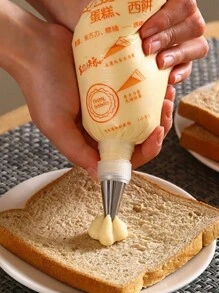 100 个/包一次性裱花袋，随机图案蛋糕装饰糕点奶油糖霜袋，烘焙工具 - 無色 - 查看 2