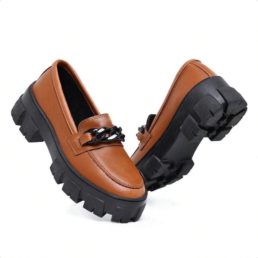 Women's Oxford Tractor Moccasin Moda College With Chain - 駝色 - 查看 1
