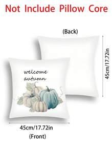 4 pièces/1 pièce Taie d'oreiller décorative imprimée avec lettre et vigne de citrouille de récolte d'automne, housse de coussin de décoration de maison pour le Jour de Action de grâce