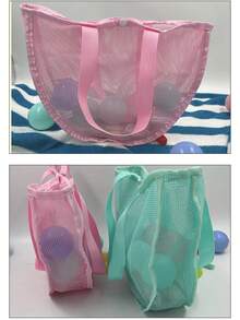 1 件装沙滩收纳袋、背包、儿童玩具网袋、婴儿玩沙沙漏和铲子收纳袋、可折叠旅行收纳网袋，适用于秋季家居装饰 - 一個裝 - 查看 5