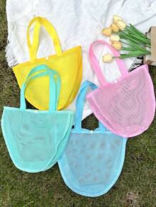 1 件装沙滩收纳袋、背包、儿童玩具网袋、婴儿玩沙沙漏和铲子收纳袋、可折叠旅行收纳网袋，适用于秋季家居装饰 - 一個裝 - 查看 1