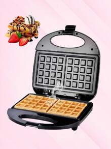 Máquina de Doble Placa para Hacer Waffles con Recubrimiento Antiadherente - Negro - Ver 1
