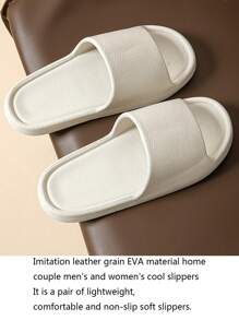 Dép đi trong nhà phòng tắm mùa hè bán chạy nhất, Dép đế bằng trong nhà bằng nhựa EVA, Thiết kế đơn giản Cặp đôi Giày trượt thông thường cho khách sạn nghỉ mát - trắng - Xem 4