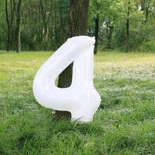 1 pieza Globo digital blanco lechoso de 32 pulgadas, globo inflable gigante, se puede combinar libremente con números, adecuado para varios propósitos como decoración de fiesta de banquete, decoración de baile de graduación, etc., mejorando la atmósfera del espacio (números del 0 al 9) - lechoso - Ver 12