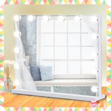 Hollywoo 大号 14 灯 LED 镜面梳妆台化妆台灯可调光灯泡家居浴室装饰夏季化妆品收纳浴室配件返校 - 白色 - 查看 2