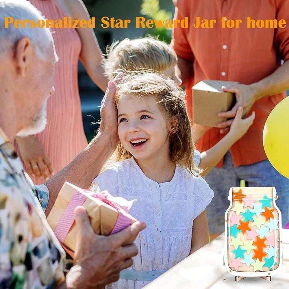 Tarro De Recompensa Magnético Con Estrellas De Madera – Motivación Y Refuerzo Positivo Para Niños En Casa O Aula