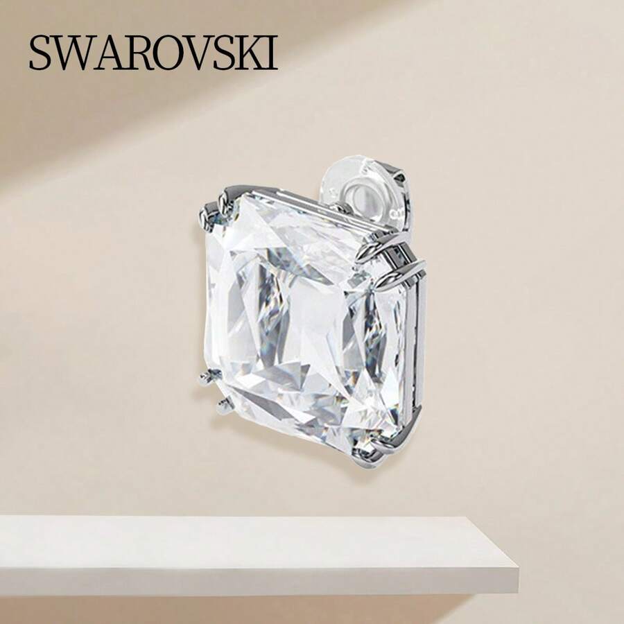 Swarovski MESMERA Square Cut White Earrings, One Piece, Elegant Jewelry, Holiday Gift - Clear - View 1