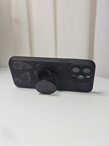 1 pieza Carcasa de teléfono impresa con patrón de mariposa negra de TPU suave de silicona compatible con Apple iPhone 7/8/7P/8P/X/XS/XR/XSMAX/11/12/13/14/15 Series, Samsung S22 Ultra/S23 Ultra/S24 Ultra/S Series/A Series, teléfonos Redmi. Diseño de orificio de cámara aleatorio. - Negro - Ver 7