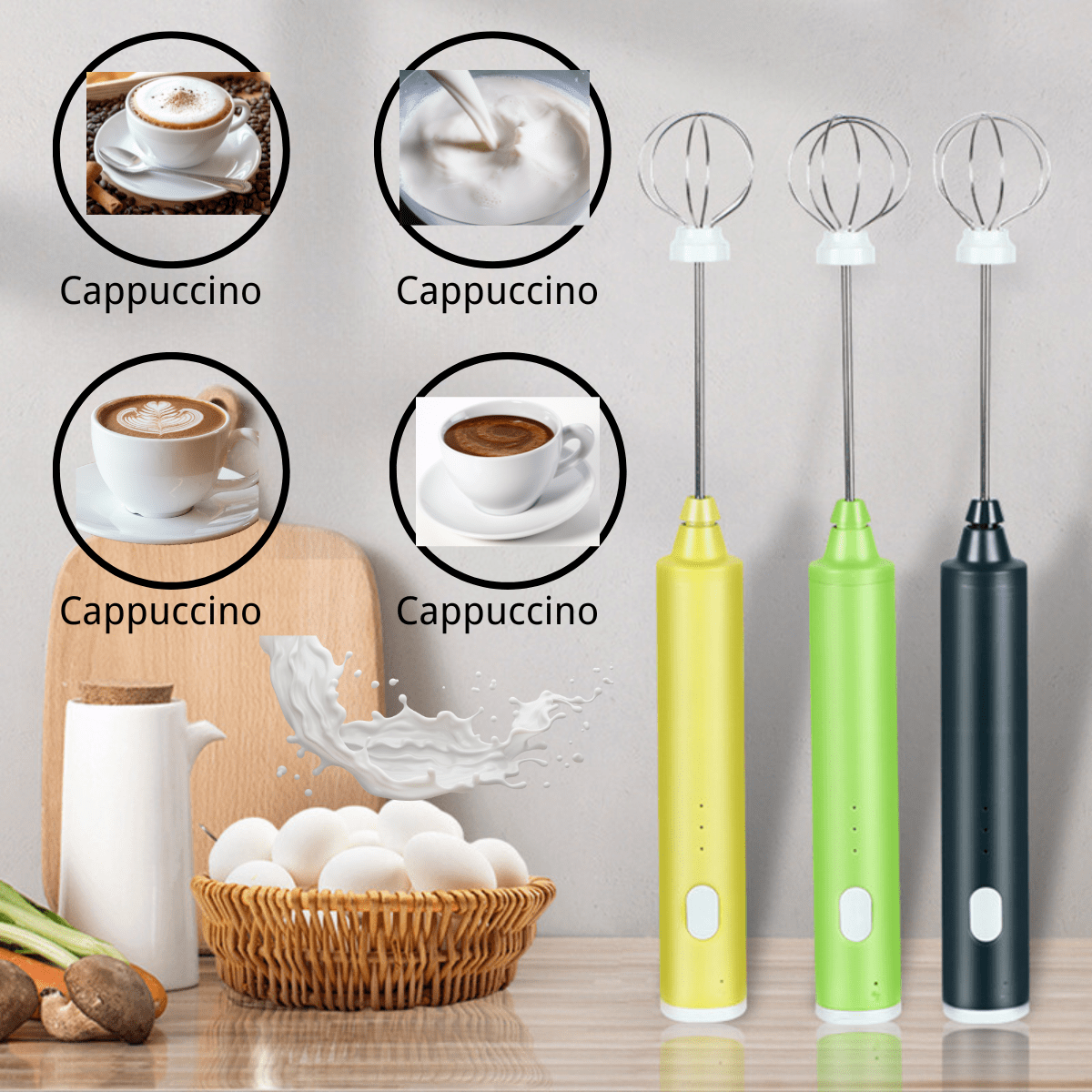 1 Handheld Milk Foam Machine Battery Powered Electric Foam Machine For