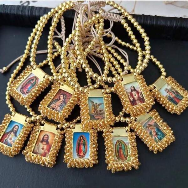 1 Stück, modische vergoldete handgefertigte Armband-Schmuckstücke mit Jesus und Jungfrau Maria Charm für Frauen und Mädchen als Geschenk