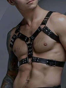 Chest Harness Belt For Men,Gothic Burning Men Harness Belt,Dresses Party Accessories,Men's Leather Chest Harness - Black - View 7