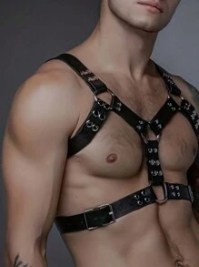 Chest Harness Belt For Men,Gothic Burning Men Harness Belt,Dresses Party Accessories,Men's Leather Chest Harness - Black - View 5