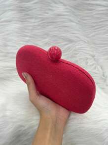 Women's Straw Clutch Party Bag Hand Wallet With Strap - Đỏ - Xem 4