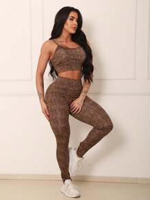 Women's Fitness Set Sports Top And Pants Perfect Training Premium Fabric - Amarillo - Ver 4