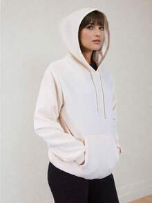 Sudadera afelpada con capucha - Beis - Ver 2
