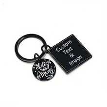 定制雕刻不锈钢钥匙扣 - 用您的照片或文字个性化，非常适合母亲节、生日和派对礼物 - 黑色 - 查看 2