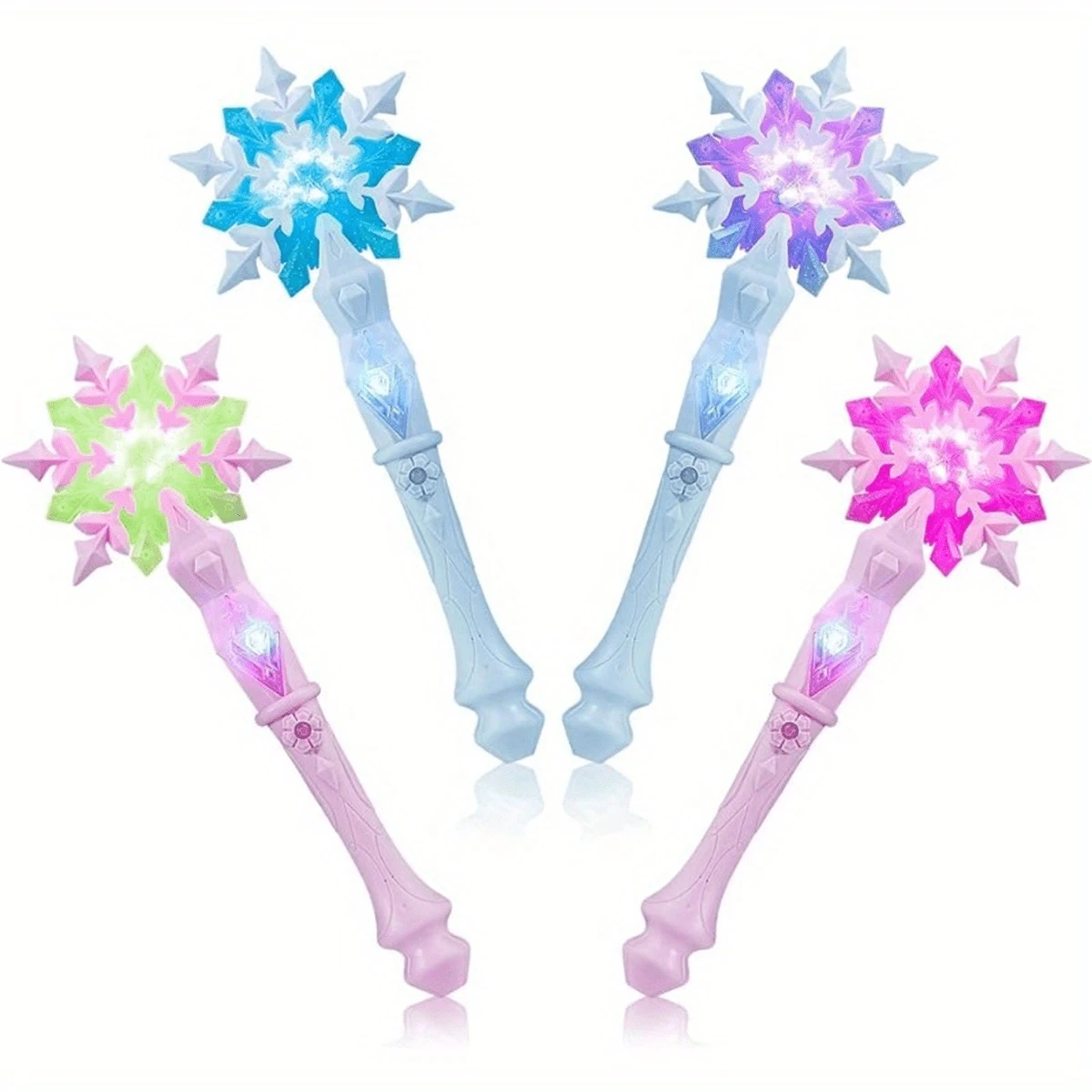 1pc Glittering Frozen Snowflake Wand Toy- Interactive Light & Sound Magic Wand Toy For Girls - Motion Sensitive, Enchanting Effects - Perfect For Birthday Parties And Princess Playtime,Toys For Kids,Frozen Girls,Frozen Dress>Slight Stretch,Frozen Dress,Frozen,Frozen Toys