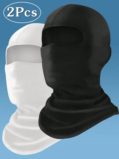 2 件滑雪面罩，拉法帽面罩，男女皆宜 - 滑雪、单板滑雪、摩托车、防紫外线、户外活动头套