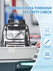1 pieza Mochila transparente portátil de PVC, bolsa de viaje deportiva impermeable para la playa, bolsa de viaje de gran capacidad de múltiples compartimentos informal para conciertos, estadios, deportes al aire libre, conciertos, eventos, bolsos de hombro transparentes impermeable para mujeres, perfecto para el verano, vacaciones y playa, bolsa transparente impermeable y a prueba de arena, bolsa de almacenamiento transparente clara para picnics de playa y deportes, bolsa escolar transparente clara para mujeres y hombres