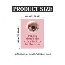 请勿在浴室操作，粉色墙饰，可打印艺术品，复古印刷品，学院风墙饰，迪斯科艺术，复古时尚装饰，无框，帆布，海报，礼物，生日，毕业 - 粉色 - 查看 7