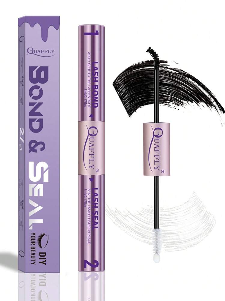 Lash Bond And Seal Waterproof 10ML Bond And Seal Lash Glue Long Lasting Lash Cluster Glue Black Lash Bond DIY Lash Bond And Seal For Beginner Eyelash Bond And Seal