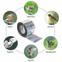 Bird Reflective Tape Reflective Ribbon Double Side Reflective Scare Tape ,Ribbon Reflective Tape To ,Keep Birds Away Outdoor,Double Side Bird Flash Tape, Scare Geese, Pigeon, Duck, Woodpecker - Multicolor - View 7