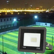 1PC Outdoor Garden Street Courtyard LED Spotlight, Outdoor Garden Decoration Light Floodlight Ultra Thin Outdoor Floodlight Garden Street Waterproof Belt Projection Light, Outdoor Waterproof Floodlight High Brightness Projection Light, Suitable For Basketball Court, Road, Street, Courtyard Garden Spotlight, Outdoor Street Lighting Light (Black, 10W) Halloween Christmas Thanksgiving Gift