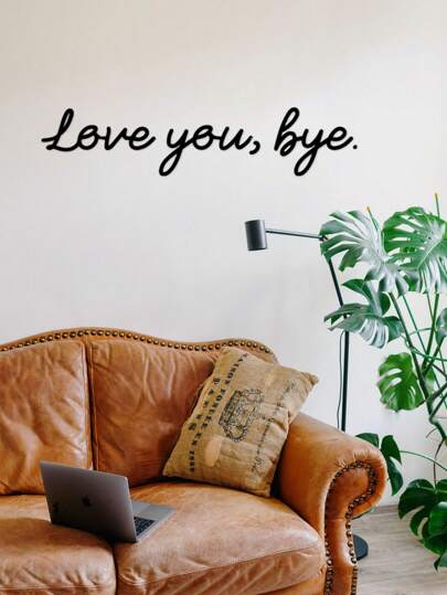 1 套“我爱你，再见”门廊墙壁艺术、入口标牌、墙壁装饰、黑色木质字母墙壁艺术标志最佳礼物