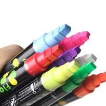 4pcs/1pc Fluorescent Pens For Handwritten Luminous Board, Colorful Fluorescent Liquid Highlighter, Glow In Dark Chalkboard Pens, Please Squeeze Out Ink Before Use - Multicolor - View 5