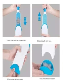 Set Cepillos Quita Pelusa Pelo Mascotas Gatos Perros - Azul - Ver 5