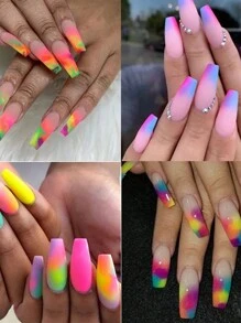 Dofuny 6color Holographic Aurora Nail Pigment Powder - Iridescent Chameleon Glitter For Glossy UV Gel Polish Manicure Art - Multicolor - View 3