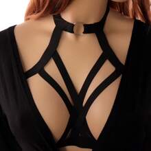 Women Sexy Elastic Harness Lingerie Hollow Out Cupless Cage Bra