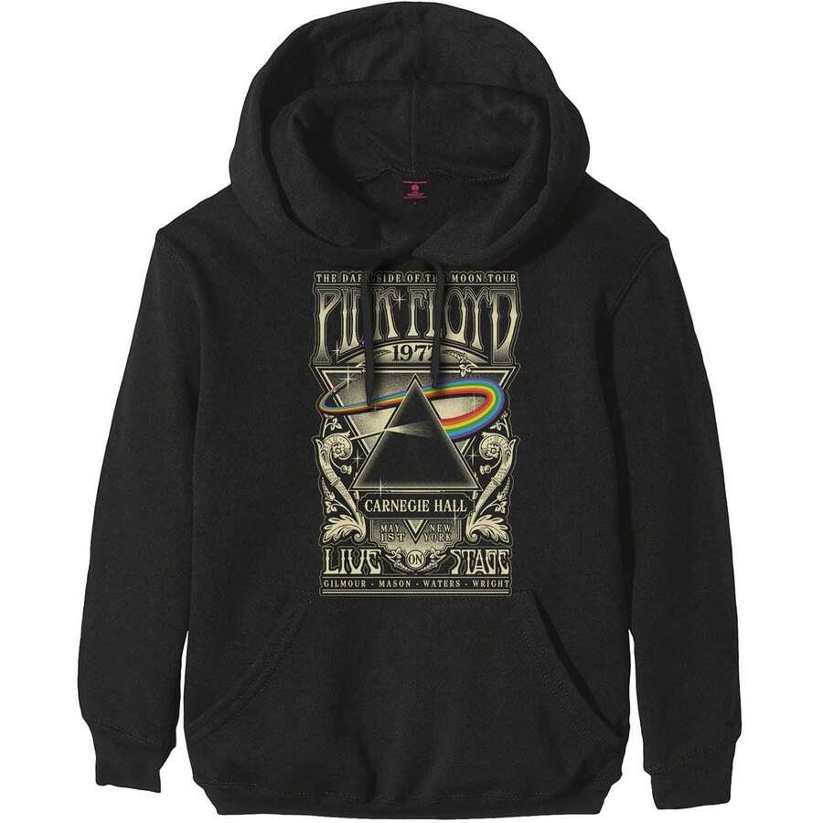 Pink Floyd Unisex Pullover Hoodie: Carnegie Hall Poster - 48-Hour Fast Shipping!  - Black - View 1