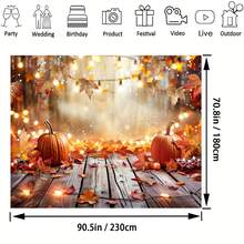 1pc Multipurpose Polyester Fall Backdrop - Autumn Harvest Pumpkin & Leaves, Universal Holiday Photo Booth Prop, Non-Electric Party Banner For Thanksgiving, Festivals & General Celebrations,Christmas