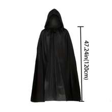 Halloween Costume Adult Wizard Cloak Robe Sorcerer Vampire Black Cape Shawl Halloween Decoration - 120cm - View 8
