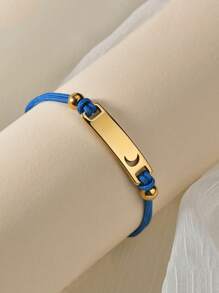 定制蝴蝶爱心月亮装饰纯色可调节绳子，DIY个性镂空字母手饰品，定制生日礼物情人节