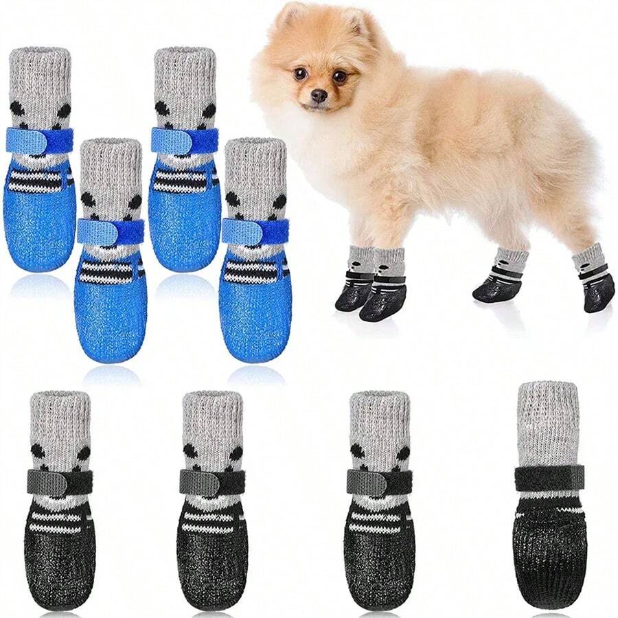 Waterproof Dog/Cat Boots, Rain/Snow Pet Booties, Anti-Slip Puppy Socks With Adjustable Drawstring
