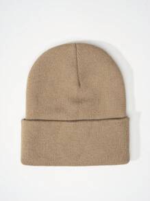 1pc Unisex Y2K Style Solid Color Knit Beanie Hat, Perfect For Casual Wear, Street Parties, Autumn & Winter Outdoor Activities, Warm & Windproof,School - Knitted Hat - View 49