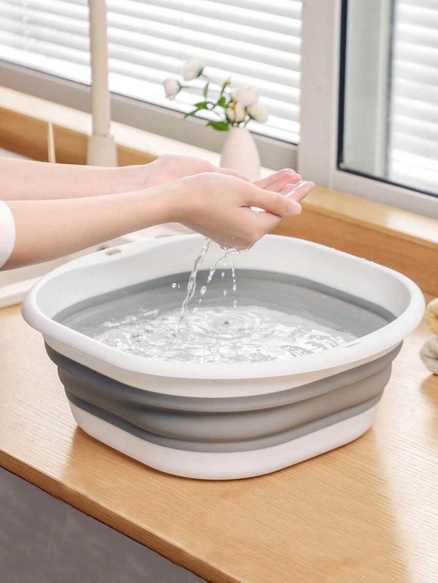 1 件/3 件便携式折叠洗脸盆、洗衣篮、脚盆、菜盆，易于清洁，轻便可扩展，适用于家庭、宿舍、浴室和户外露营旅行。用于露营水槽和家用洗衣盆、水桶、水容器、水果和蔬菜洗菜盆、清洁用品 - 厚塑料折叠脚盆和洗菜盆 - 返校必备。折叠盆、折叠盆套装