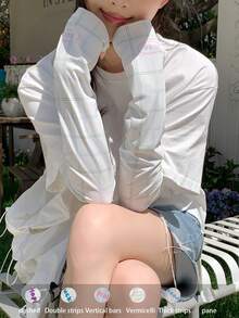 1 双彩色字母印花冰丝袖套，宽松防晒防紫外线，适合夏季户外 - 彩色 - 查看 14
