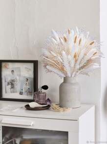 90/100 Pcs Natural Dried Pampas Grass Bouquet,  Dried Reed Flowers, Home Decor Bouquet For Home Table Decorations, Wedding Floral Arrangements Rustic Farmhouse