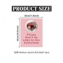 请勿在浴室操作，粉色墙饰，可打印艺术品，复古印刷品，学院风墙饰，迪斯科艺术，复古时尚装饰，无框，帆布，海报，礼物，生日，毕业 - 粉色 - 查看 10