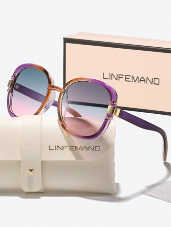  LINFEMAND Oversized ovale modieuze kostuumbril, grappig feest, geliefd vakantiecadeau voor mannen en vrouwen voor een zomerse strandvakantie, buiten, reiszonnebril, elegante stijl, oversized vlindermontuur