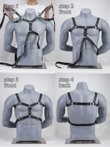 Chest Harness Belt For Men,Gothic Burning Men Harness Belt,Dresses Party Accessories,Men's Leather Chest Harness - Black - View 4